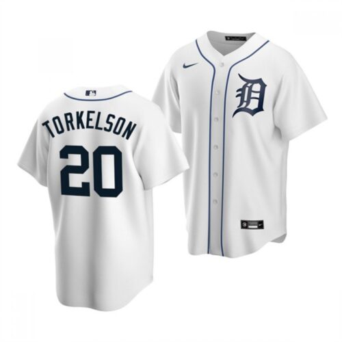 686315388d186_1 Men's Detroit Tigers #20 Spencer Torkelson White Cool Base Stitched Jersey