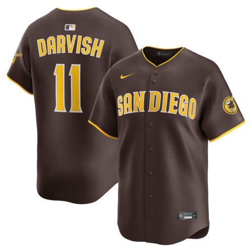 6863154832a85_1 Men's San Diego Padres #11 Yu Darvish Nike Brown Road Limited Player Jersey