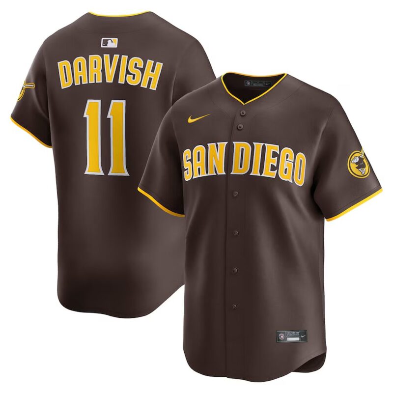 6863154832a85_1 Men's San Diego Padres #11 Yu Darvish Nike Brown Road Limited Player Jersey