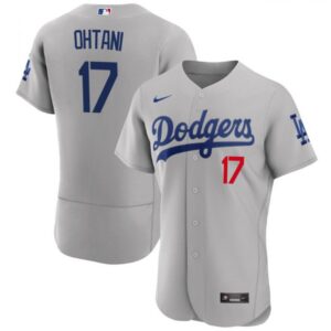 6863154b14ac5_1 Men's Los Angeles Dodgers #17 Shohei Ohtani Gray 2023 Flex Base Stitched Baseball Jersey