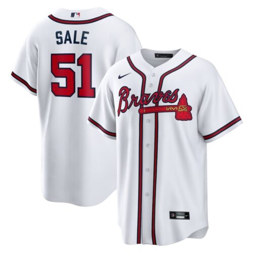 6863156689f1a_1 Men's Atlanta Braves #51 Chris Sale White Home Replica Jersey