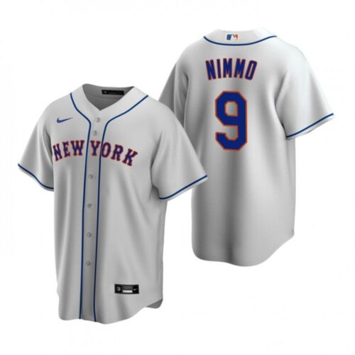 6863156eafba5_1 Men's New York Mets #9 Brandon Nimmo Grey Cool Base Stitched Baseball Jersey
