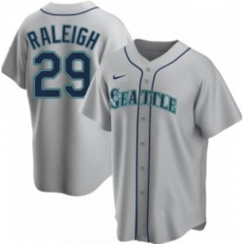 6863158b72fc1_1 Men's Seattle Mariners #29 Cal Raleigh Grey Cool Base Stitched jersey
