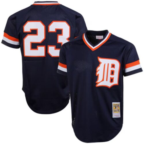 6863159c6c828_1 Men's Detroit Tigers #23 Kirk Gibson Navy 1984 Authentic Cooperstown Collection Mesh Batting Practice Jersey