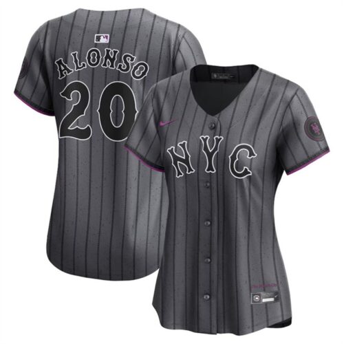 686315ac9367b_1 Women's New York Mets #20 Pete Alonso Graphite 2024 City Connect Limited Stitched Baseball Jersey(Run Small)