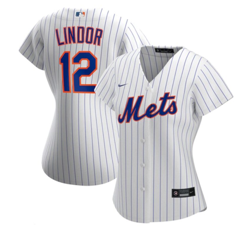 686315d2638de_1 Women's New York Mets #12 Francisco Lindor White Cool Base Stitched MLB Jersey(Run Small)