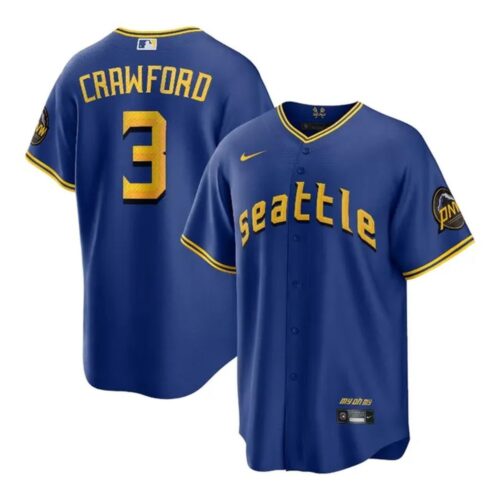 686315ef18a84_1 Men's Seattle Mariners #3 J.P. Crawford Nike Royal Home Replica Jersey