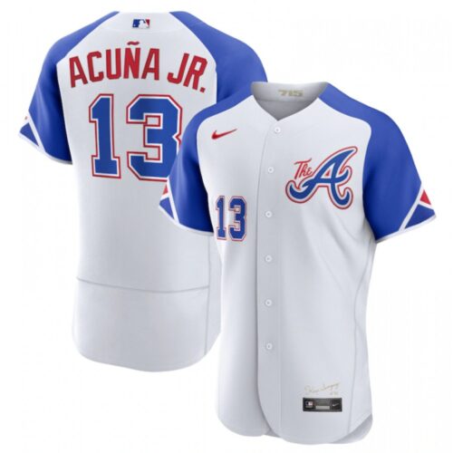 68631602b6f76_1 Men's Atlanta Braves #13 Ronald Acuna Jr. White 2023 City Connect Flex Base Stitched Jersey