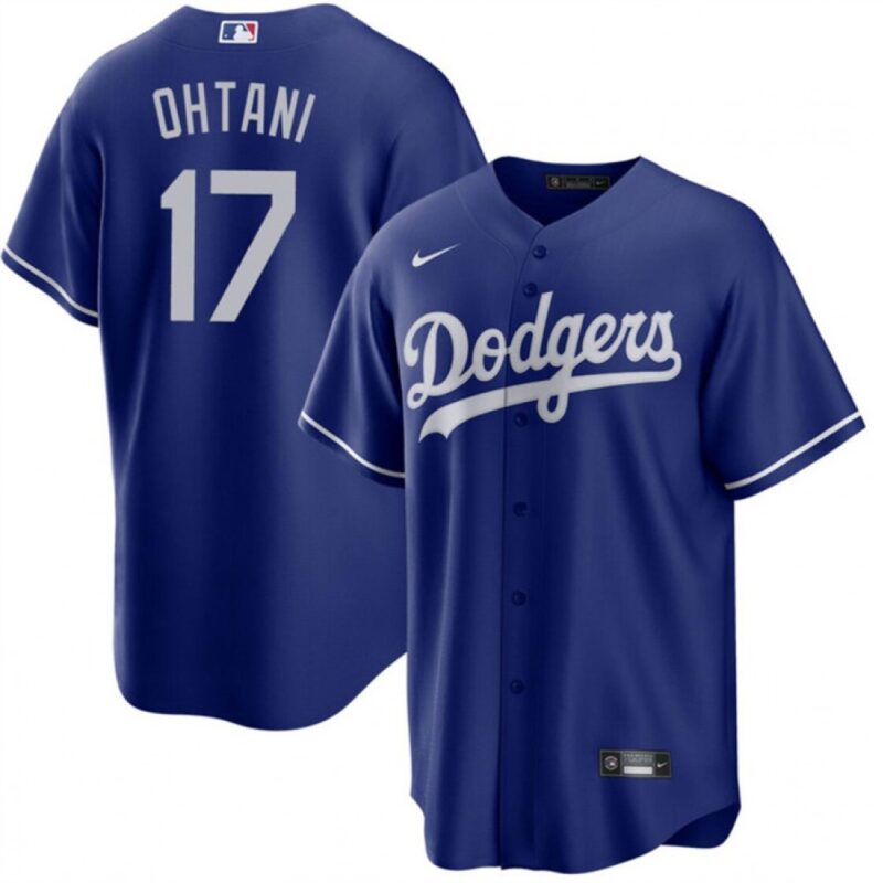 686316107762e_1 Men's Los Angeles Dodgers #17 Shohei Ohtani Blue Cool Base Stitched Jersey