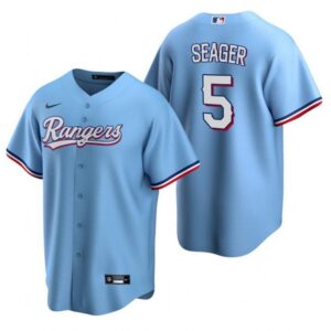 6863162694738_1 Men's Texas Rangers #5 Corey Seager Light Blue Cool Base Stitched Baseball Jersey
