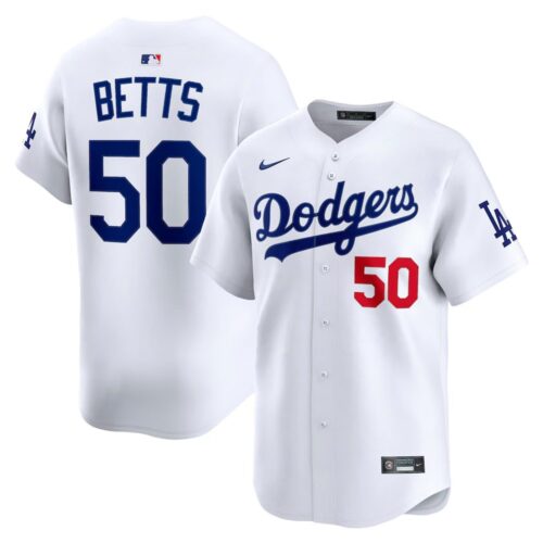 68631629b6528_1 Men's Los Angeles Dodgers #50 Mookie Betts White Home Limited Player Jersey