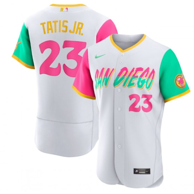 686316348da5c_1 Men's San Diego Padres #23 Fernando Tatis Jr. 2022 White City Connect Flex Base Stitched Baseball Jersey