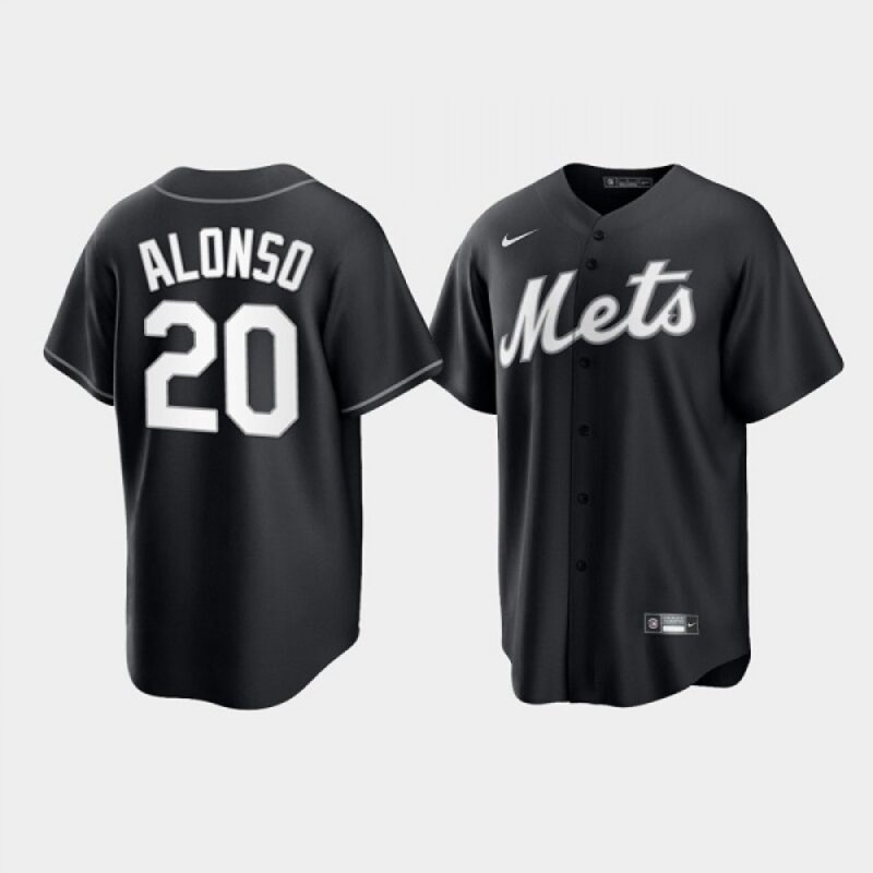 68631648ee6fc_1 Men's New York Mets #20 Pete Alonso Black Cool Base Stitched Baseball Jersey