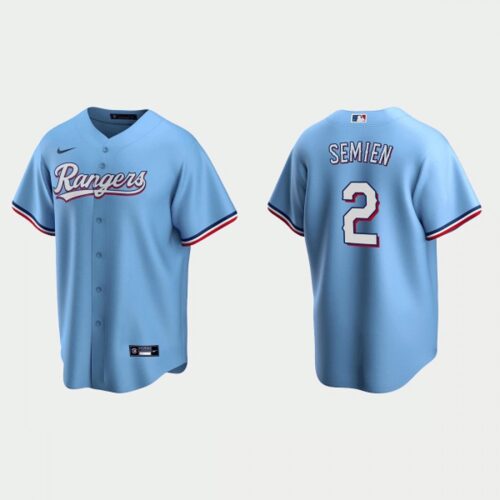 6863164bda821_1 Men's Texas Rangers #2 Marcus Semien Light Blue Cool Base Stitched Baseball Jersey