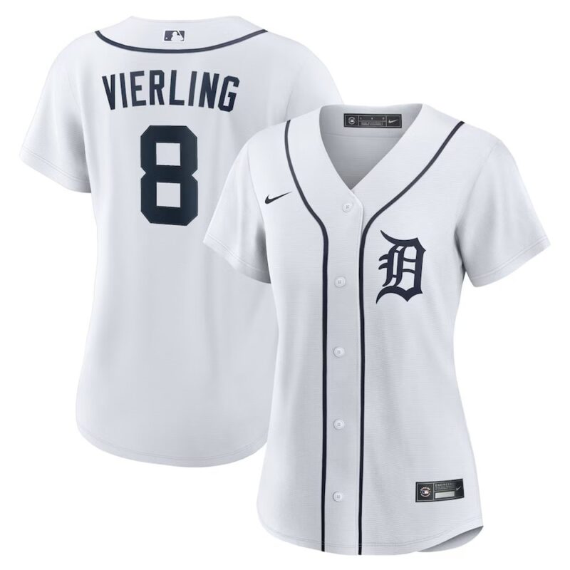 686316565ae7b_1 Women's Detroit Tigers #8 Matt Vierling Nike White Home Replica Jersey