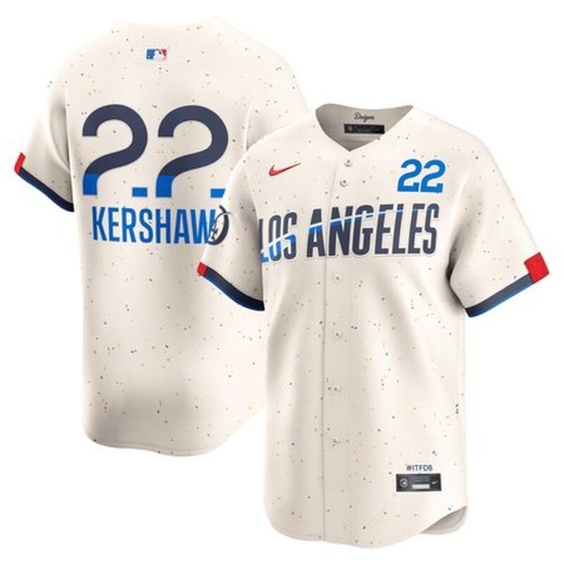 68631658ad055_1 Men's Los Angeles Dodgers #22 Clayton Kershaw Cream 2024 City Connect Limited Player Jersey