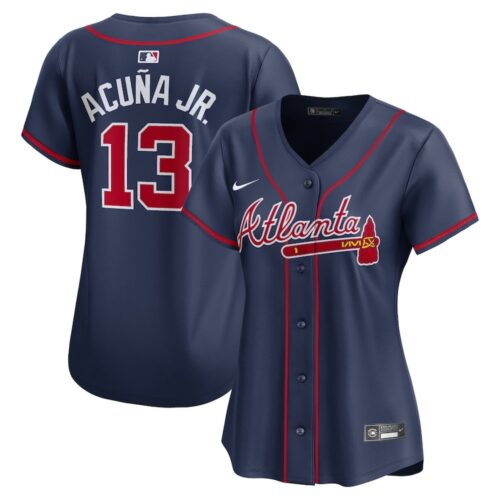 686316746cc6a_1 Women's Atlanta Braves #13 Ronald Acuna Jr Navy Cool Base Stitched MLB Jersey