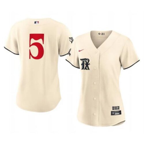 6863167eaf561_1 Women's Texas Rangers #5 Corey Seager Cream 2023 City Connect Stitched Baseball Jersey(Run Small)