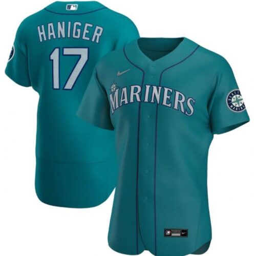 6863168aaeda0_1 Men's Seattle Mariners #17 Mitch Haniger Aqua Flex Base Stitched jersey