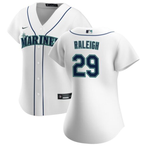 686316bcf26e4_1 Women's Seattle Mariners #29 Cal Raleigh Nike White Home Replica Jersey