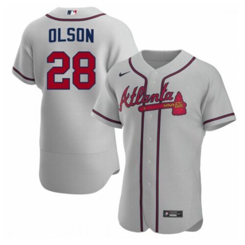 686316ca488cc_1 Men's Atlanta Braves #28 Matt Olson Grey Flex Base Stitched Baseball Jersey