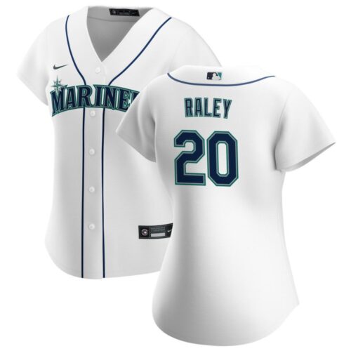 686316cfee76b_1 Women's Seattle Mariners #20 Luke Raley Nike White Home Replica Jersey