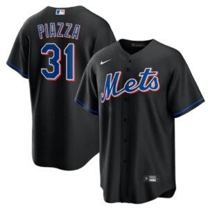 686316fbd9255_1 Men's New York Mets #31 Mike Piazza 2022 Black Cool Base Stitched Baseball Jersey