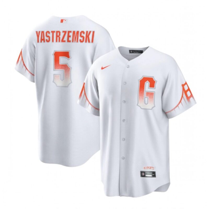 6863171e102c1_1 Men's San Francisco Giants #5 Mike Yastrzemski White City Connect Cool Base Stitched Baseball Jersey