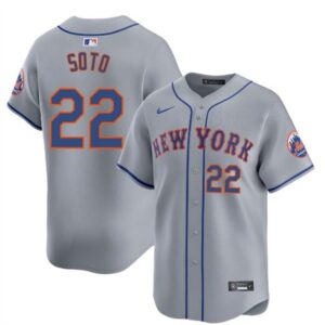 6863187d8570a_1 Men's New York Mets #22 Juan Soto 2024 Gray Away Limited Stitched Baseball Jersey
