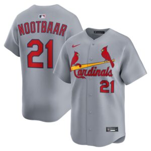 686318a3c2a12_1 Men's St. Louis Cardinals #21 Lars Nootbaar Gray Home Limited Jersey