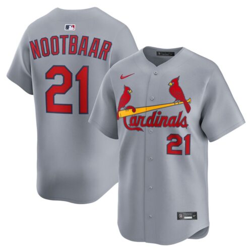686318a3c2a12_1 Men's St. Louis Cardinals #21 Lars Nootbaar Gray Home Limited Jersey