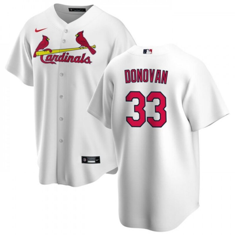 686318aca8d85_1 Men's St. Louis Cardinals #33 Brendan Donovan White Cool Base Stitched Jersey
