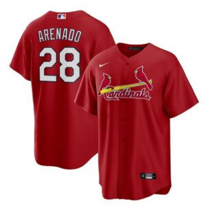 686318af7a5dc_1 Men's St. Louis Cardinals #28 Nolan Arenado Red Cool Base Stitched Jersey