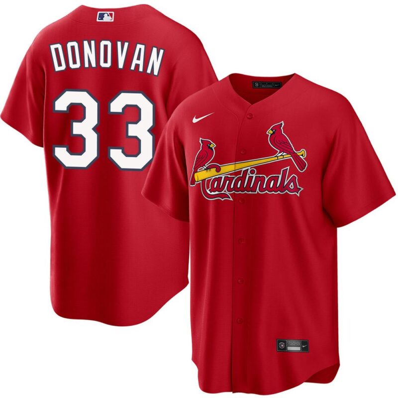 686318bbd8bdb_1 Men's St. Louis Cardinals #33 Brendan Donovan Red Home Limited Jersey