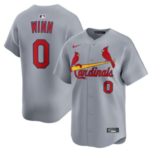 686318ca8365f_1 Men's St. Louis Cardinals #0 Masyn Winn Gray Home Limited Jersey