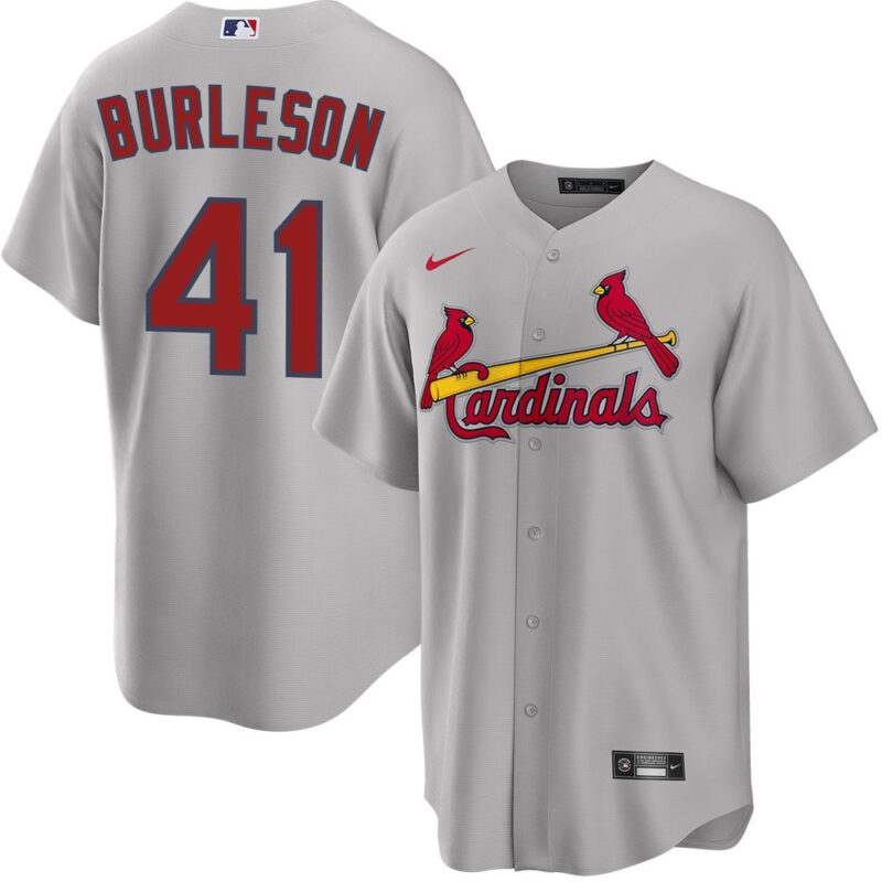 686318e03dc17_1 Men's St. Louis Cardinals #41 Alec Burleson Gray Home Limited Jersey