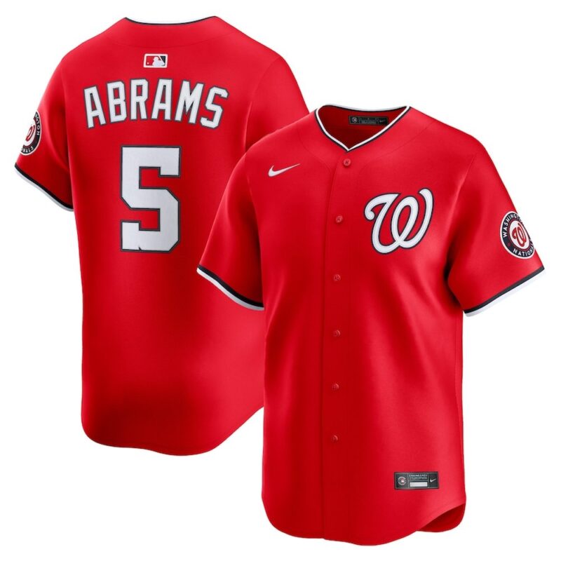 686318e908ab5_1 Men's Washington Nationals #5 CJ Abrams Nike Red 2nd Alternate Limited Player Jersey
