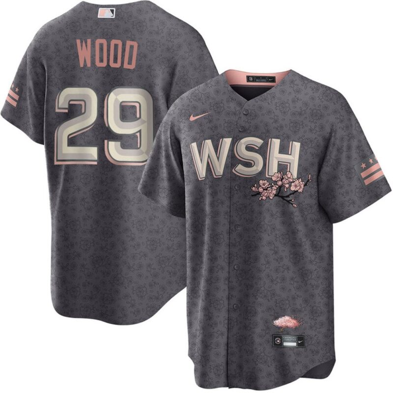 686318fa616da_1 Men's Washington Nationals #29 James Wood Nike Gray Alternate Limited Player Jersey