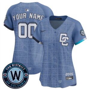 68631918a0d5b_1 Women's Washington Nationals Custom Blue 2025 City Connect Limited Jersey