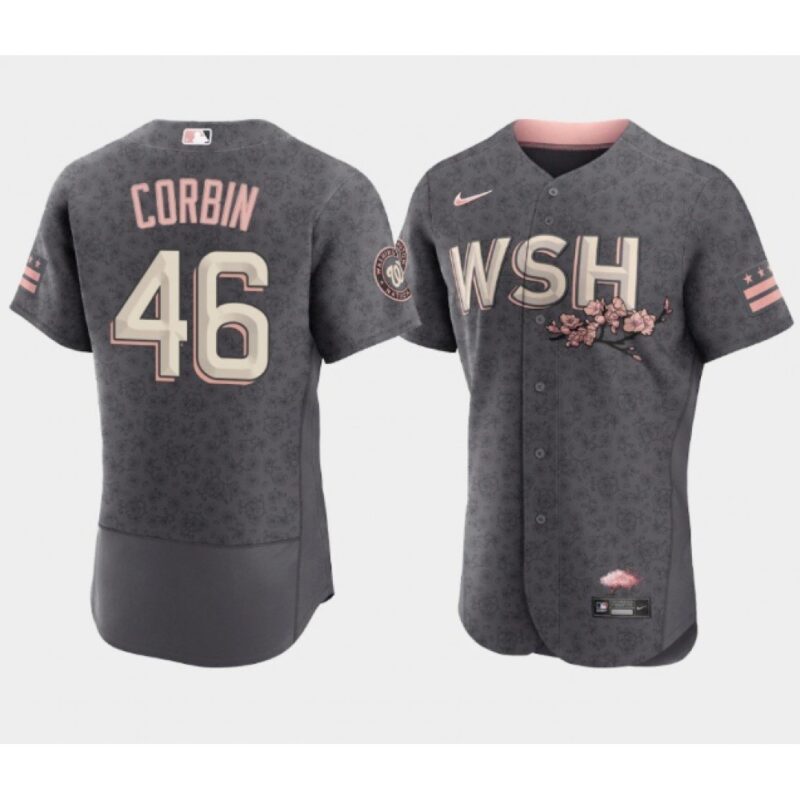 6863191d7fdf8_1 Men's Washington Nationals #46 Patrick Corbin 2022 Grey City Connect Cherry Blossom Flex Base Stitched MLB Jersey