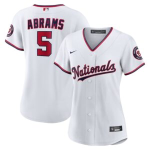 6863192566cd4_1 Women's Washington Nationals #5 CJ Abrams Nike White Home Replica Player Jersey