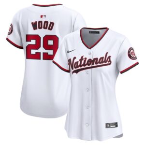 68631927ab348_1 Women's Washington Nationals #29 James Wood Nike White Home Limited Player Jersey