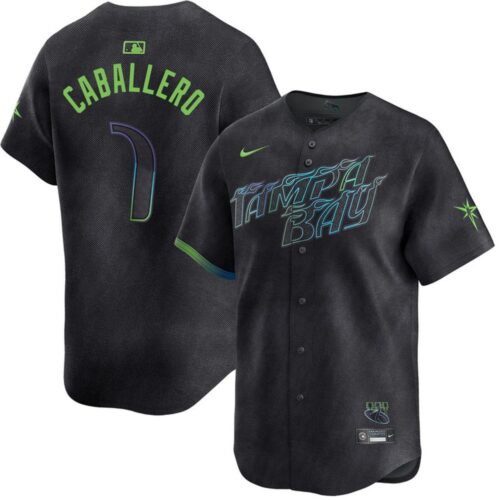 6863195e64f3c_1 Men's Tampa Bay Rays #7 Jose Caballero Nike Graphite Home Elite Player Jersey