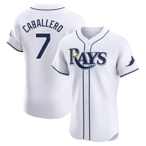 68631969518d8_1 Men's Tampa Bay Rays #7 Jose Caballero Nike White Home Elite Player Jersey