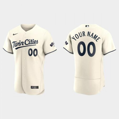 686319776b545_1 Men's Minnesota Twins Customized Cream Stitched Baseball Jersey