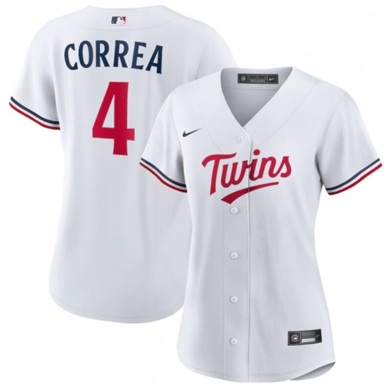 686319c4d7e32_1 Women's Minnesota Twins #4 Carlos Correa White Stitched Jersey(Run Small)