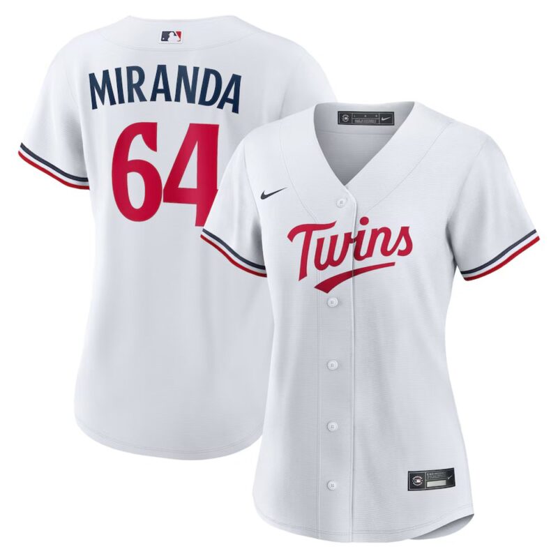 686319dac40e7_1 Women's Minnesota Twins #64 Jose Miranda Nike White Home Replica Jersey