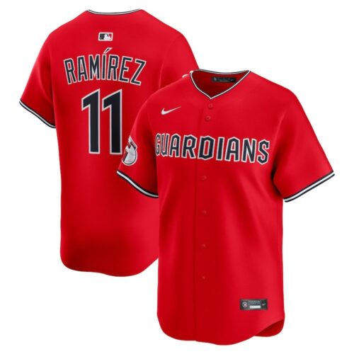 68631b17f3a4a_1 Men's Cleveland Guardians #11 Jose Ramirez Nike Red Alternate Limited Jersey