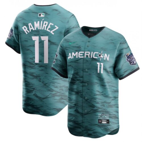 68631b31555a6_1 Men's Cleveland Guardians #11 Jose Ramirez Teal 2023 All-star Cool Base Stitched Jersey