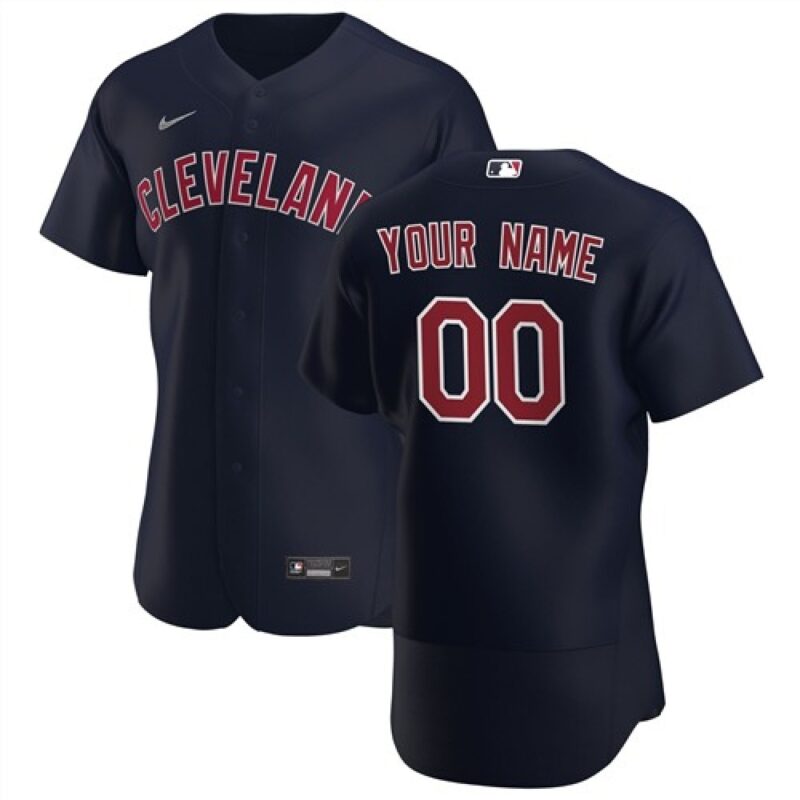 68631b3c8a926_1 Men's Cleveland indians Navy Customized Stitched MLB Jersey
